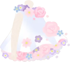 花溢れるワンピースの画像