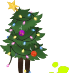 電飾が絡まるクリスマスツリーの画像