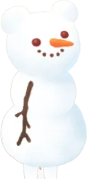 森の雪で作ったゆきだるまの画像