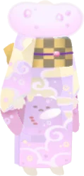 上品なファー付き着物の画像