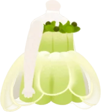 淡緑シフォンワンピースの画像