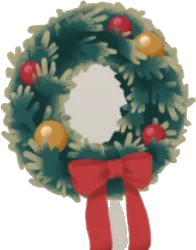 赤いリボンのクリスマスリースの画像