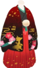 豪華な梅の袴の画像