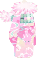 可憐なファー付き着物の画像