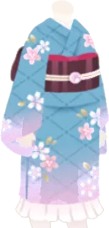 桜柄の着物・水色の画像