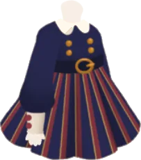 ストライプのレトロワンピースの画像