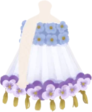 不思議な花のワンピースの画像