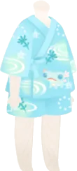 オサナヒグラシと水面柄の甚平の画像