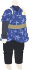 裾からげの着物の画像
