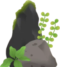 擬岩と人工水草の画像