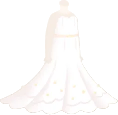 納白のバールマーメイドドレスの画像