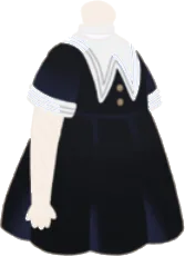 ライン襟のワンピース・黒の画像