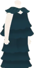 深緑のパンツドレスの画像