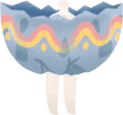 ひび割れた恐竜の卵模型の画像