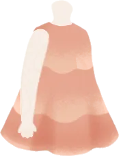 ピンクの空柄ワンピースの画像