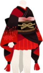 鮮やかな彼岸花の着物の画像