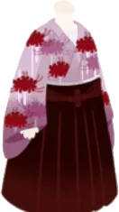 粋な彼岸花柄の袴の画像