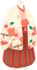 ポップな花の袴の画像