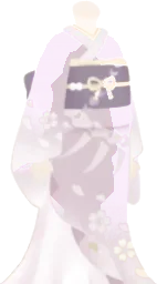 白桜の雅な着物の画像
