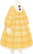素朴なチェックワンピ・イエローの画像