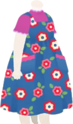 レトロな花柄エプロンワンピの画像