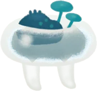 洒落たビオトープ鉢の画像