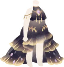 金と鉱石で彩られたドレスの画像