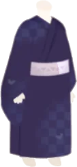 藍色の浴衣の画像