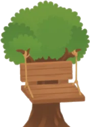 木に吊るされたブランコの画像