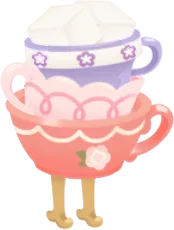 積み重ねたティーカップの画像