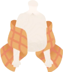 ブラウンふわふわストールの画像