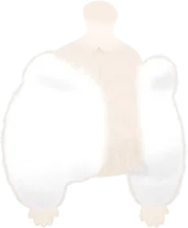白いフフフワファーコートの画像