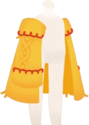 少しほつれた黄色い上着の画像