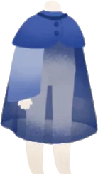 青いシースルーの外套の画像