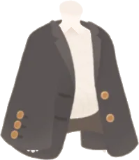 金ボタンのグレージュジャケットの画像