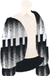 虫カゴバターンのカーディガンの画像