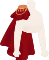 マジシャンの肩マント・赤の画像