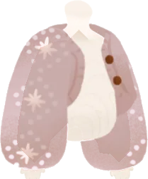 ピンクのショートカーディガンの画像