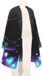 淡く光るコート・黒の画像