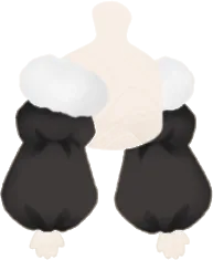 ファー付き黒色アウターの画像