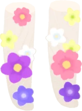 足を飾る花の画像