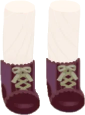 ダークビンクの編み上げブーツの画像