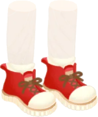 赤いハイカットスニーカーの画像