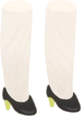 ブラックイエローパンプスの画像