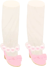 リボン付きストラップパンプスの画像