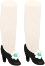ビジュー付きパンプスの画像