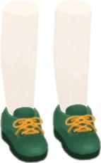 グリーンレースアップシューズの画像