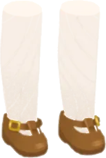 ブラウンTストラップシューズの画像