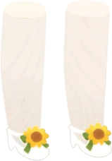 ひまわりホワイトパンプスの画像