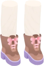 ウィングチップのリボンブーツの画像